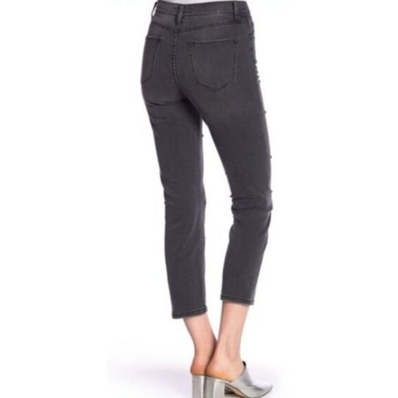 Joie Washed Onyx Pereh Jeans Women's 27 Faded Black Cotton Straight Studded RTR - Picture 2 of 10